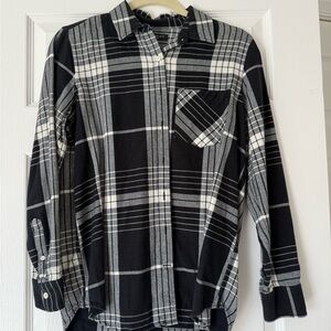 Banana Republic Black and White Checkered Men's Shirt